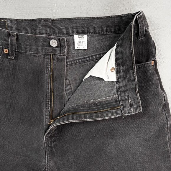 Vintage 2001 Levi's 505 Black Denim Red Tab Jeans MADE IN USA Fit 36 x 29 - Picture 3 of 8